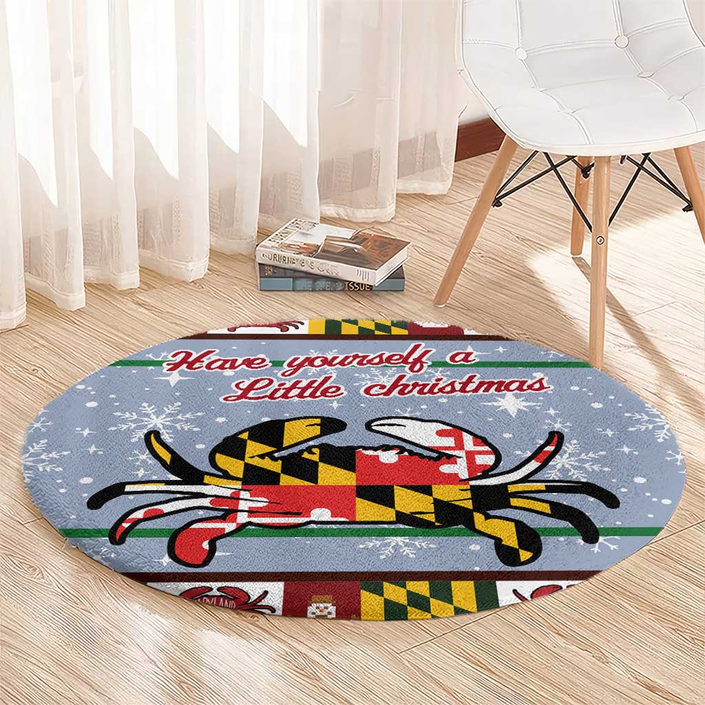 Maryland Symbols Christmas Round Carpet Xmas Holiday Patterns - Wonder Print Shop
