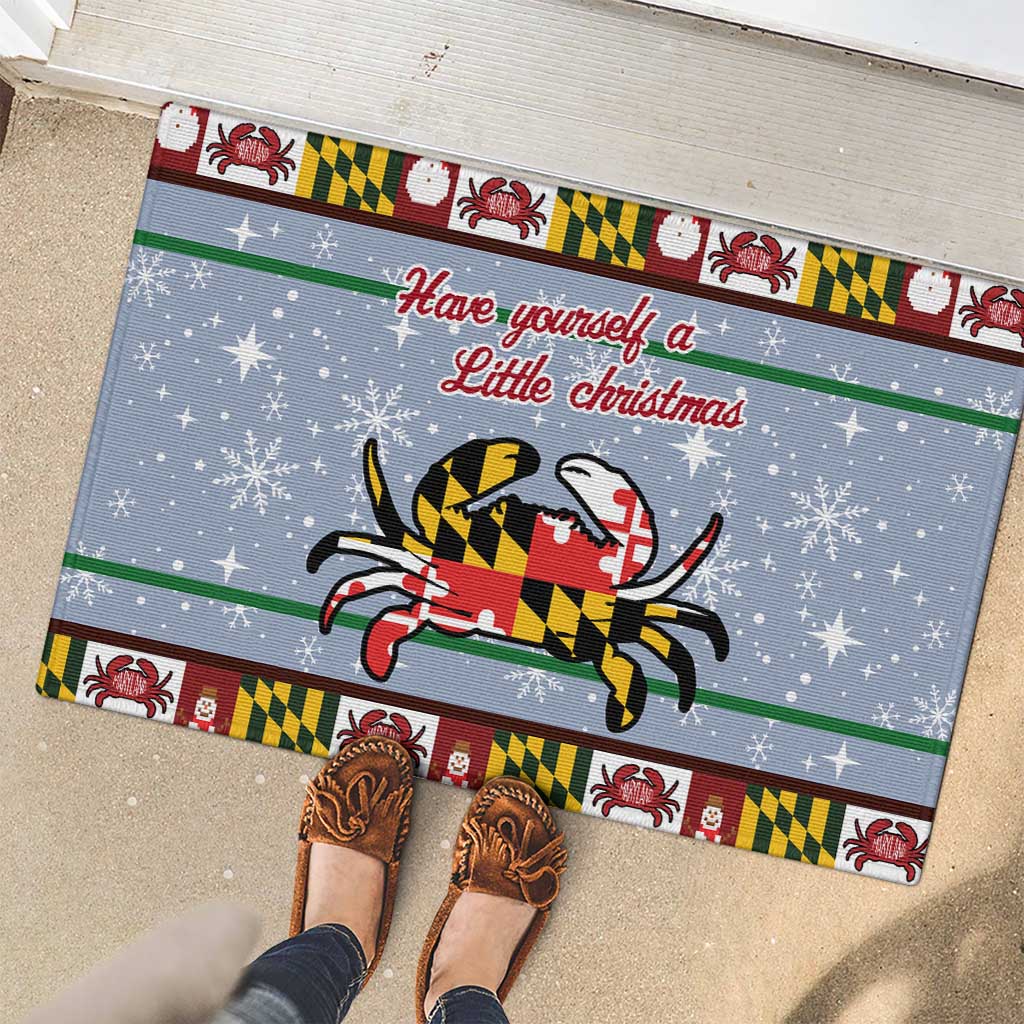 Maryland Symbols Christmas Rubber Doormat Xmas Holiday Patterns - Wonder Print Shop