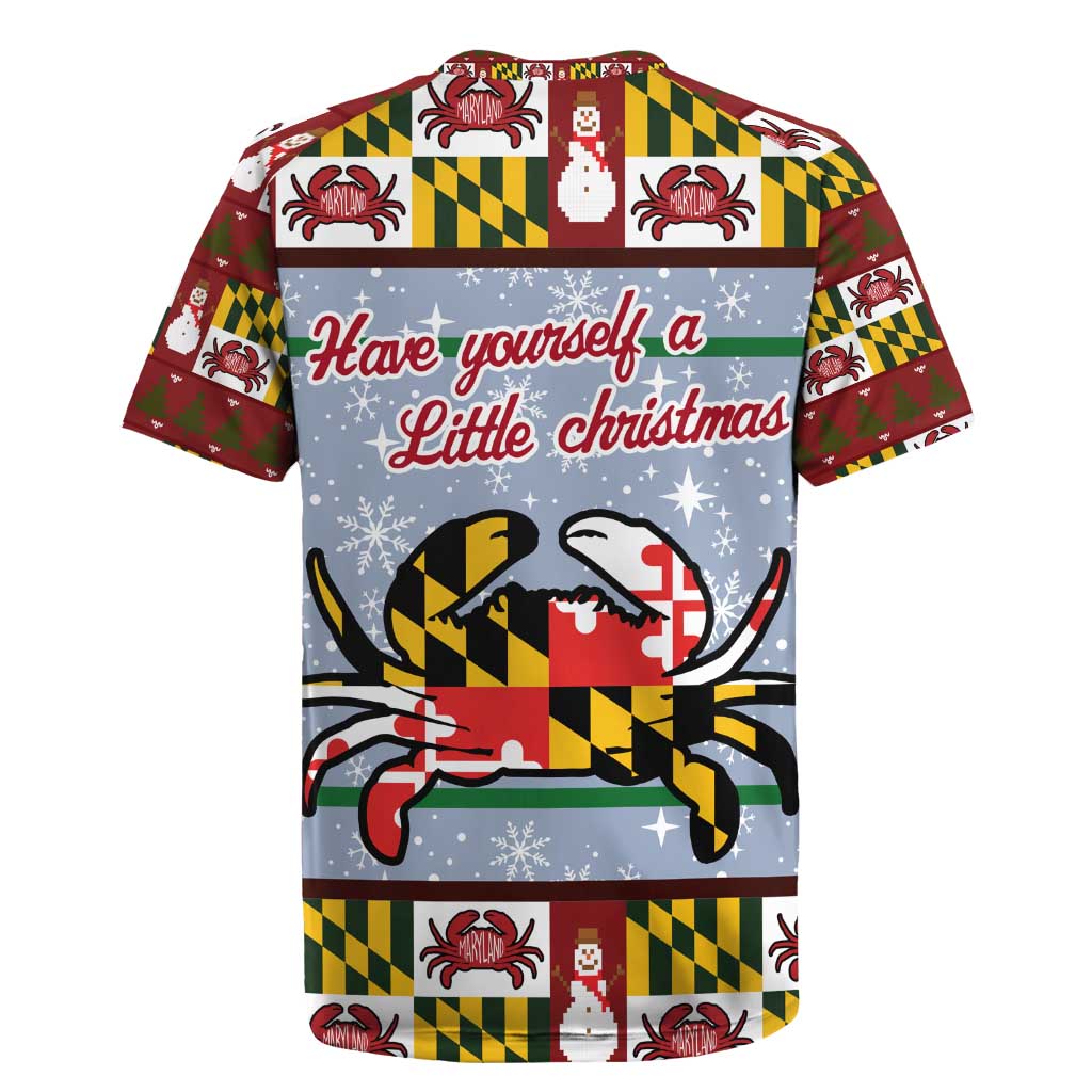 Maryland Symbols Christmas Rugby Jersey Xmas Holiday Patterns - Wonder Print Shop