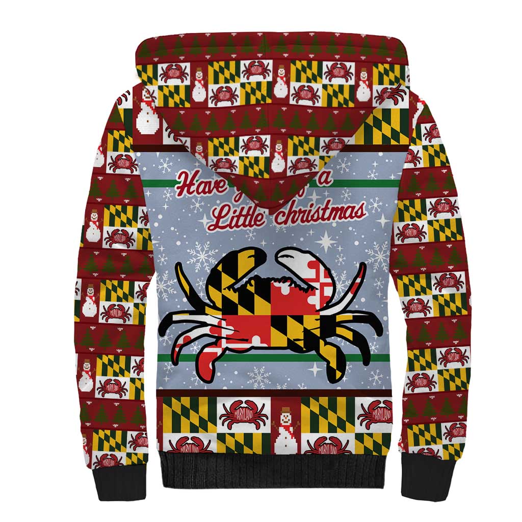 Maryland Symbols Christmas Sherpa Hoodie Xmas Holiday Patterns - Wonder Print Shop