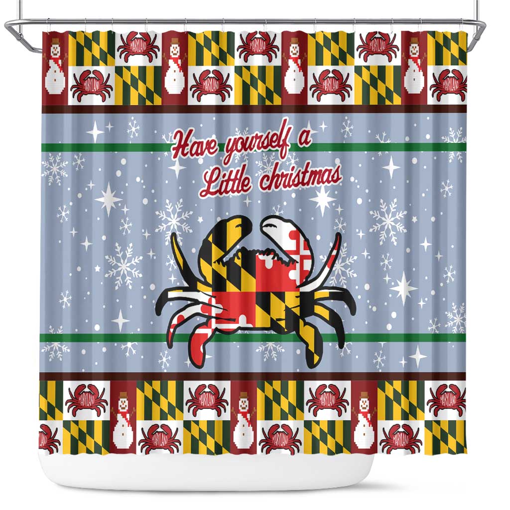 Maryland Symbols Christmas Shower Curtain Xmas Holiday Patterns - Wonder Print Shop