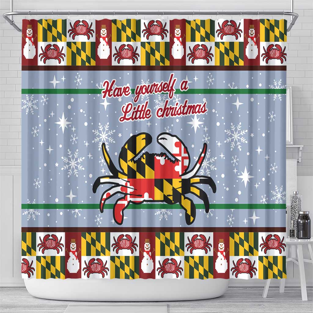 Maryland Symbols Christmas Shower Curtain Xmas Holiday Patterns - Wonder Print Shop