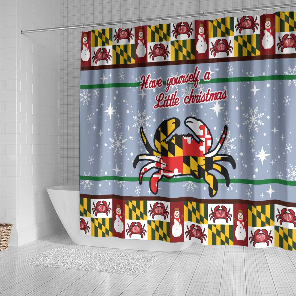 Maryland Symbols Christmas Shower Curtain Xmas Holiday Patterns - Wonder Print Shop