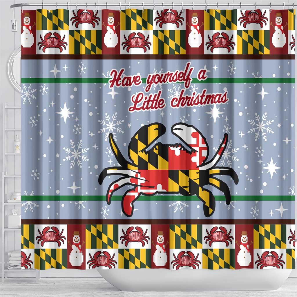 Maryland Symbols Christmas Shower Curtain Xmas Holiday Patterns - Wonder Print Shop