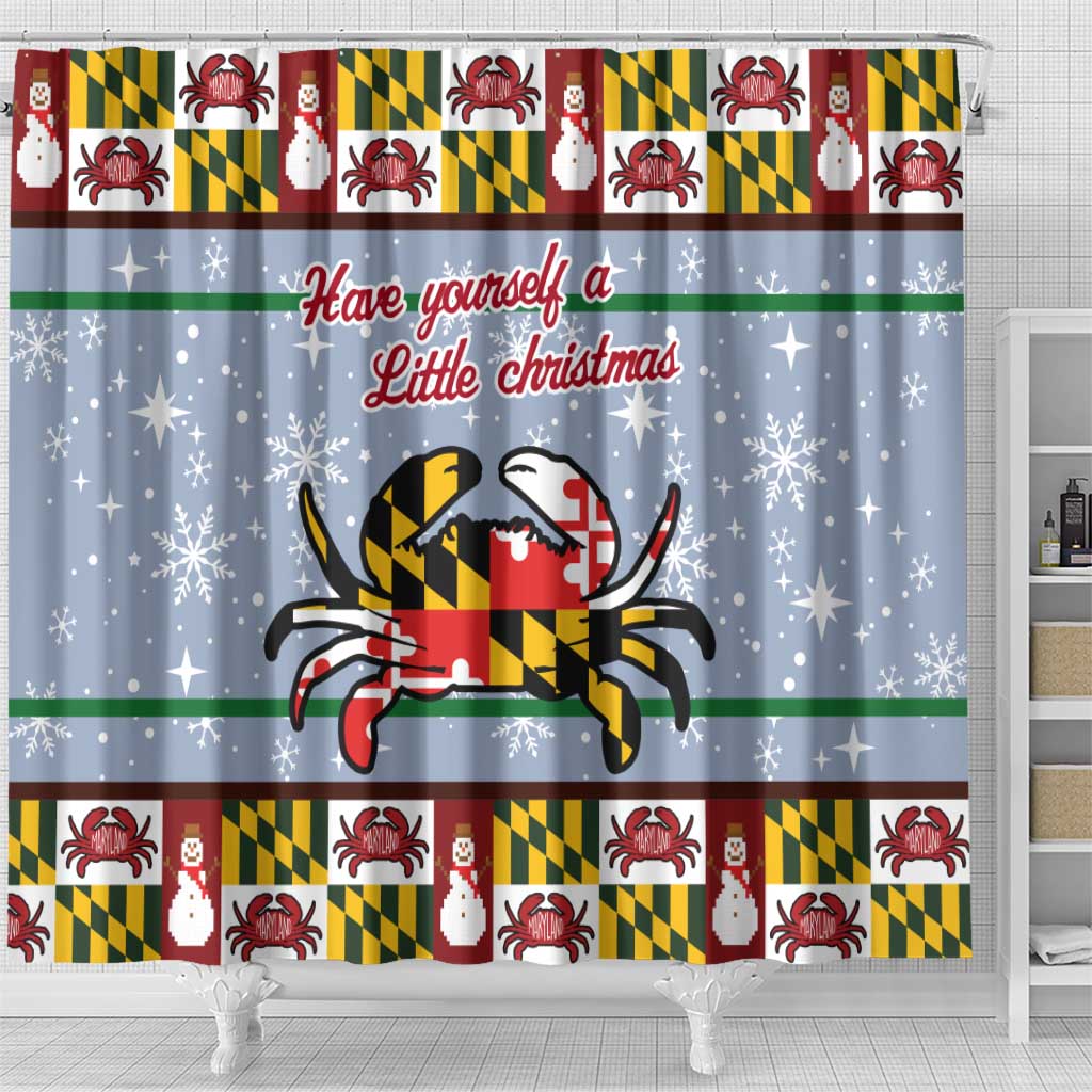 Maryland Symbols Christmas Shower Curtain Xmas Holiday Patterns - Wonder Print Shop