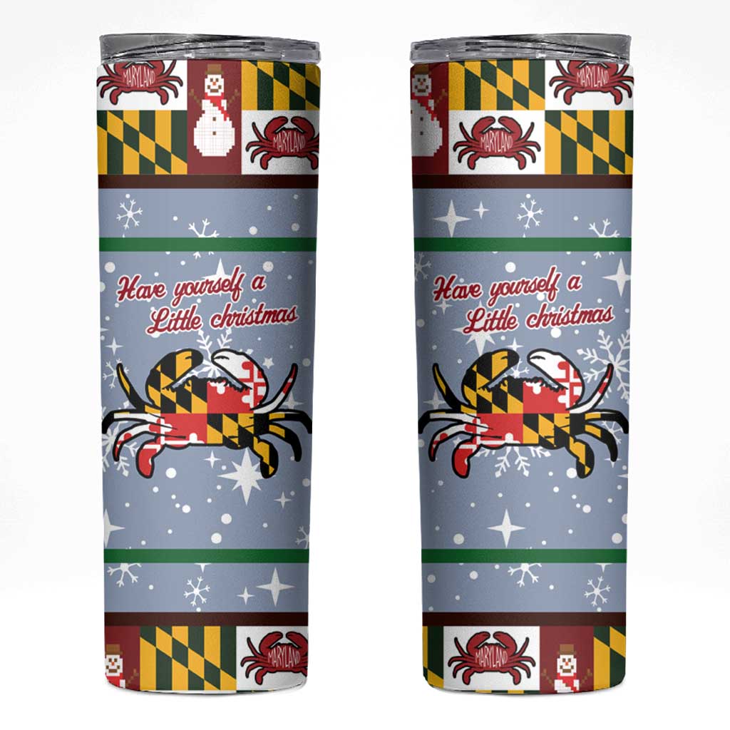 Maryland Symbols Christmas Skinny Tumbler Xmas Holiday Patterns - Wonder Print Shop