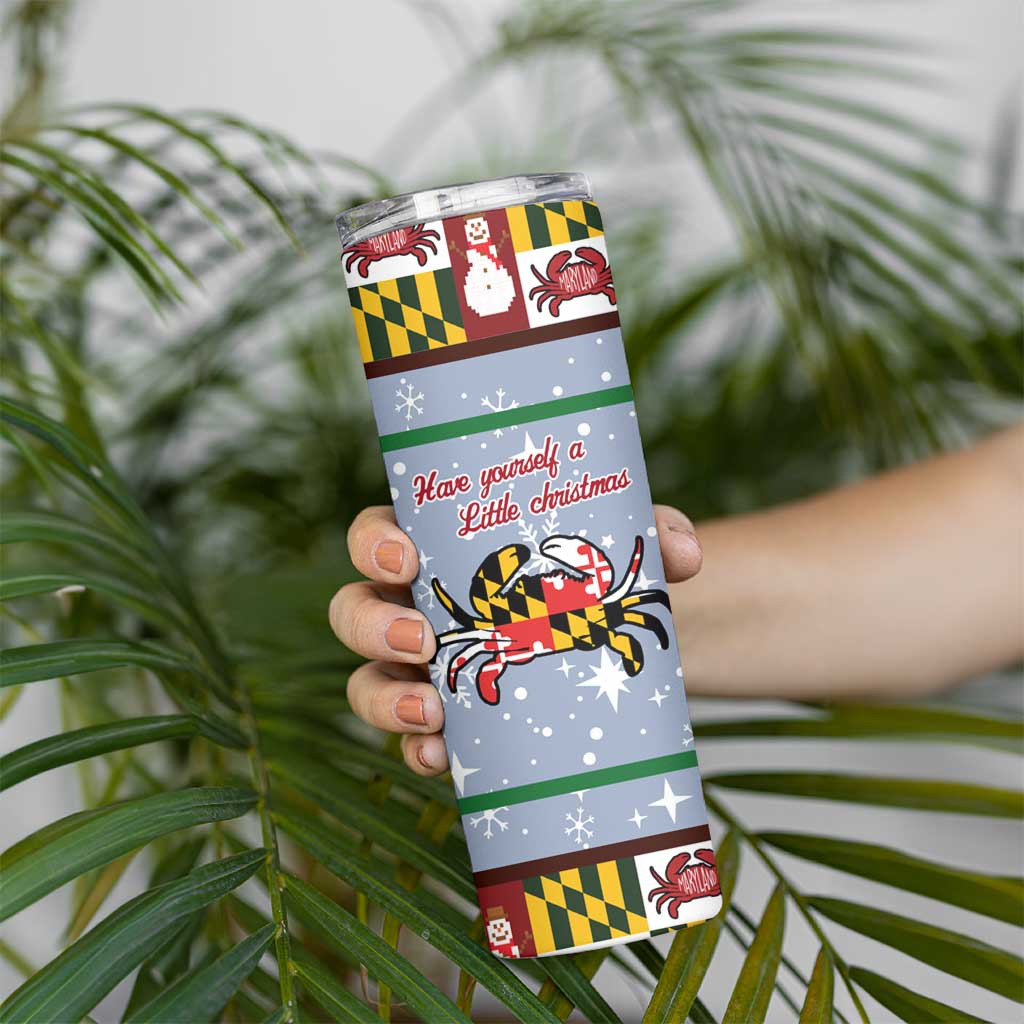 Maryland Symbols Christmas Skinny Tumbler Xmas Holiday Patterns - Wonder Print Shop