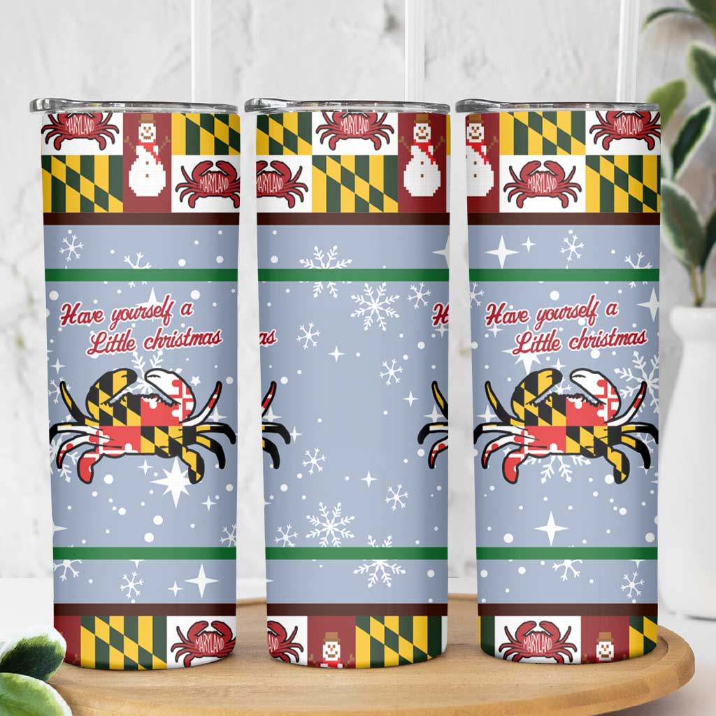 Maryland Symbols Christmas Skinny Tumbler Xmas Holiday Patterns - Wonder Print Shop