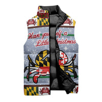 Maryland Symbols Christmas Sleeveless Puffer Jacket Xmas Holiday Patterns - Wonder Print Shop
