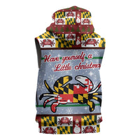 Maryland Symbols Christmas Sleeveless Zip Hoodie Xmas Holiday Patterns - Wonder Print Shop