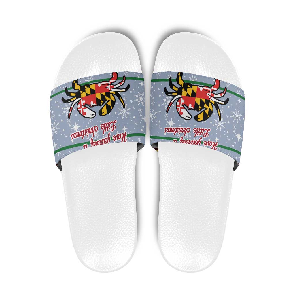 Maryland Symbols Christmas Slide Sandals Xmas Holiday Patterns - Wonder Print Shop