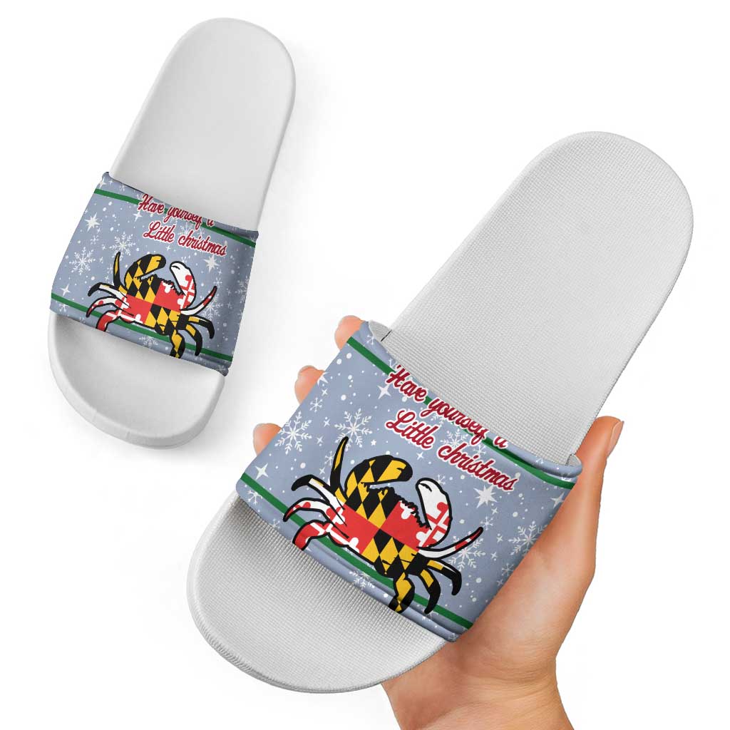 Maryland Symbols Christmas Slide Sandals Xmas Holiday Patterns - Wonder Print Shop