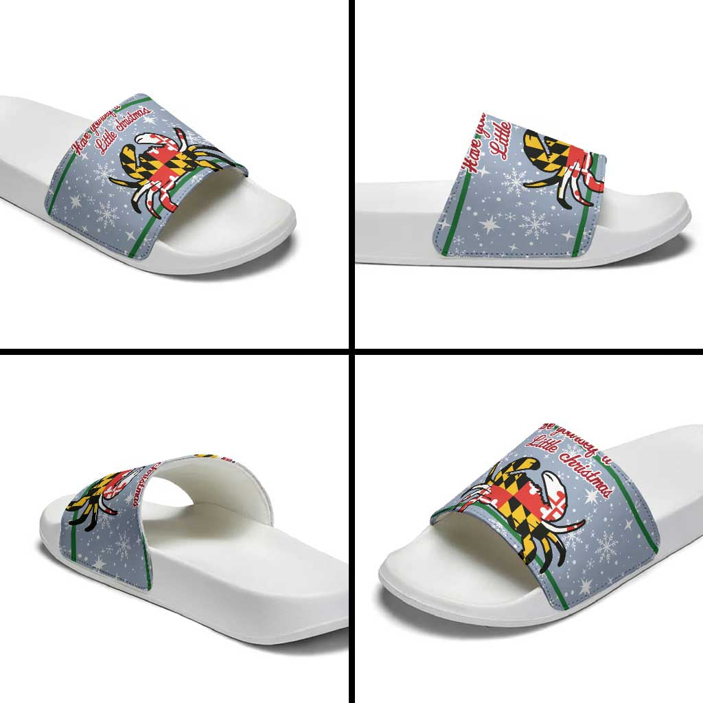 Maryland Symbols Christmas Slide Sandals Xmas Holiday Patterns - Wonder Print Shop