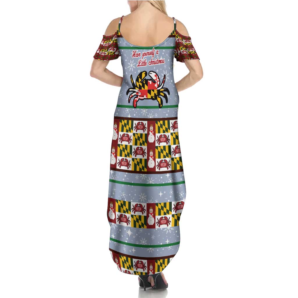 Maryland Symbols Christmas Summer Maxi Dress Xmas Holiday Patterns - Wonder Print Shop