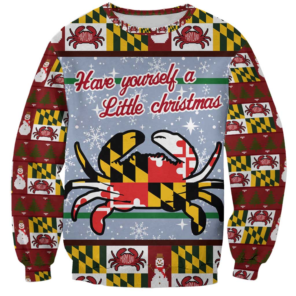Maryland Symbols Christmas Sweatshirt Xmas Holiday Patterns - Wonder Print Shop