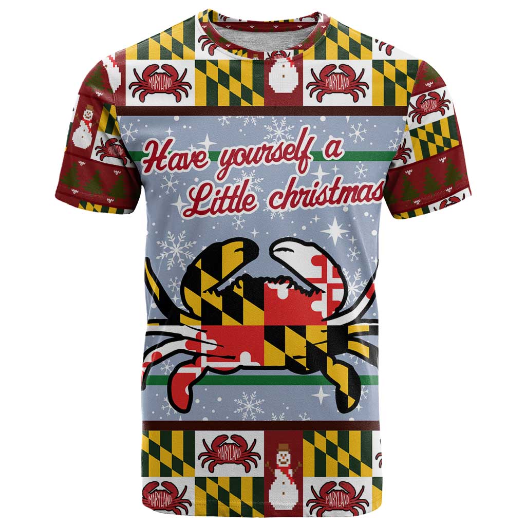 Maryland Symbols Christmas T Shirt Xmas Holiday Patterns - Wonder Print Shop