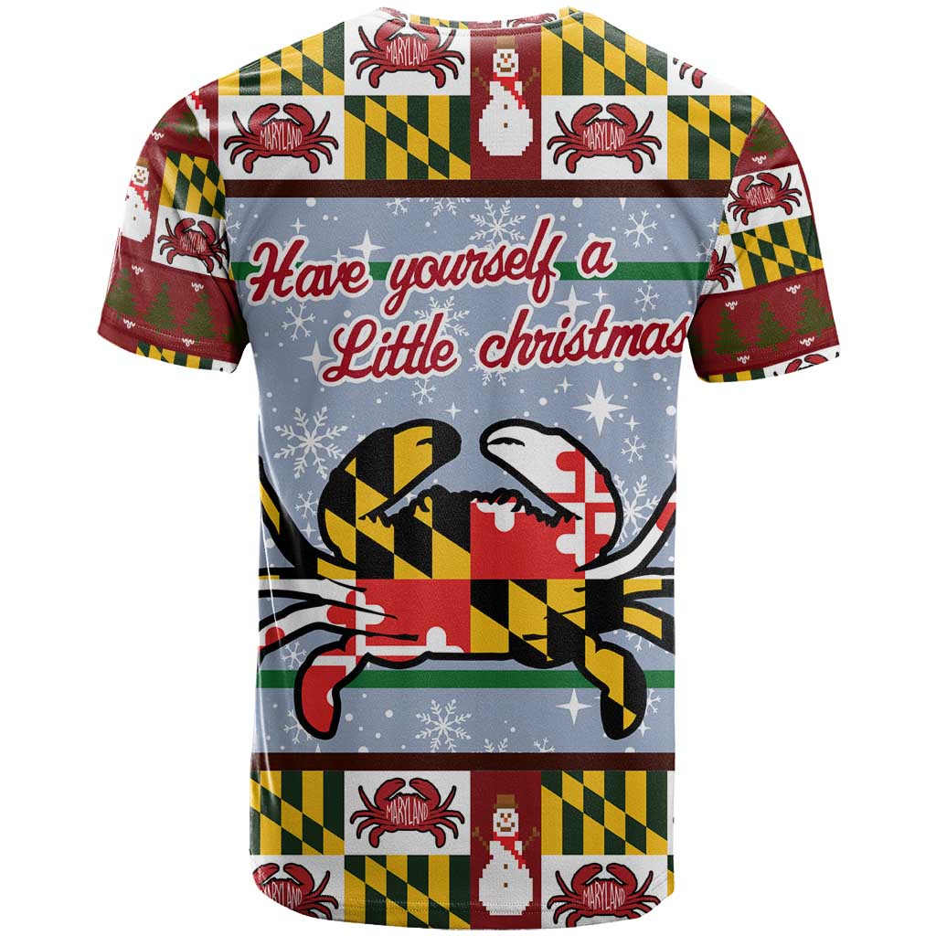 Maryland Symbols Christmas T Shirt Xmas Holiday Patterns - Wonder Print Shop