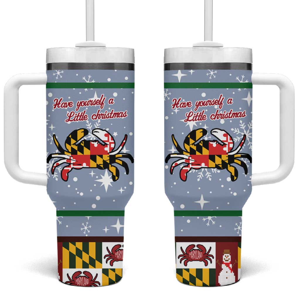 Maryland Symbols Christmas Tumbler With Handle Xmas Holiday Patterns - Wonder Print Shop
