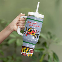 Maryland Symbols Christmas Tumbler With Handle Xmas Holiday Patterns - Wonder Print Shop