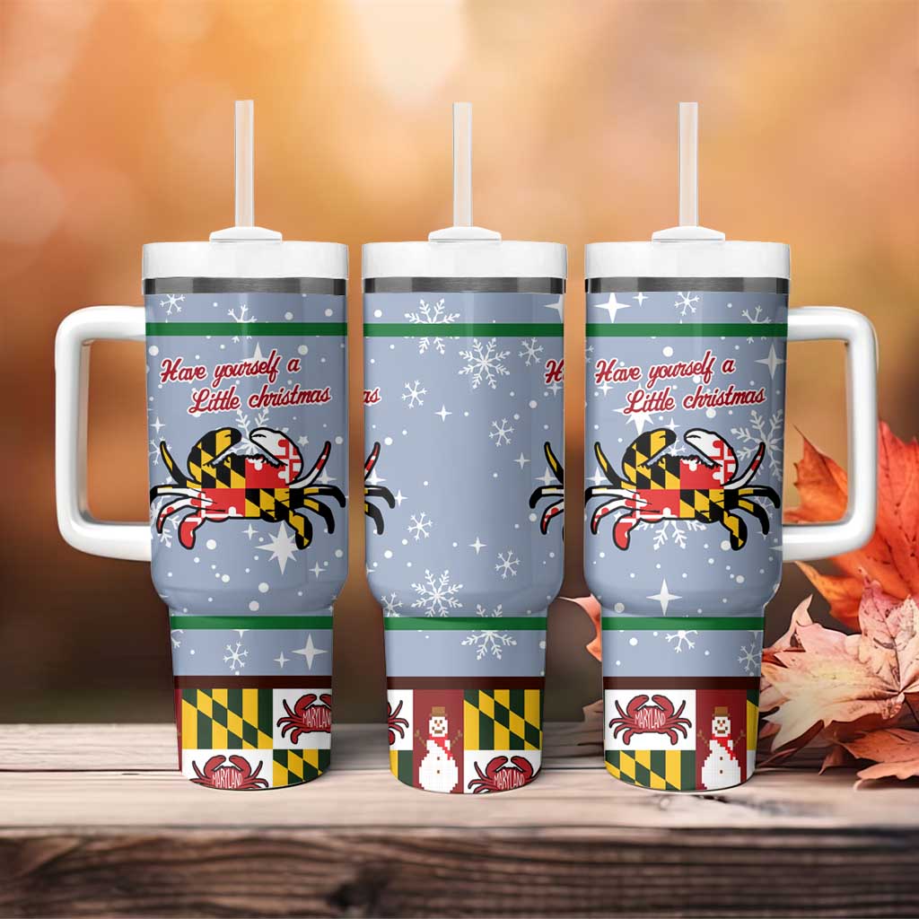 Maryland Symbols Christmas Tumbler With Handle Xmas Holiday Patterns - Wonder Print Shop