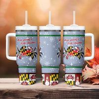 Maryland Symbols Christmas Tumbler With Handle Xmas Holiday Patterns - Wonder Print Shop
