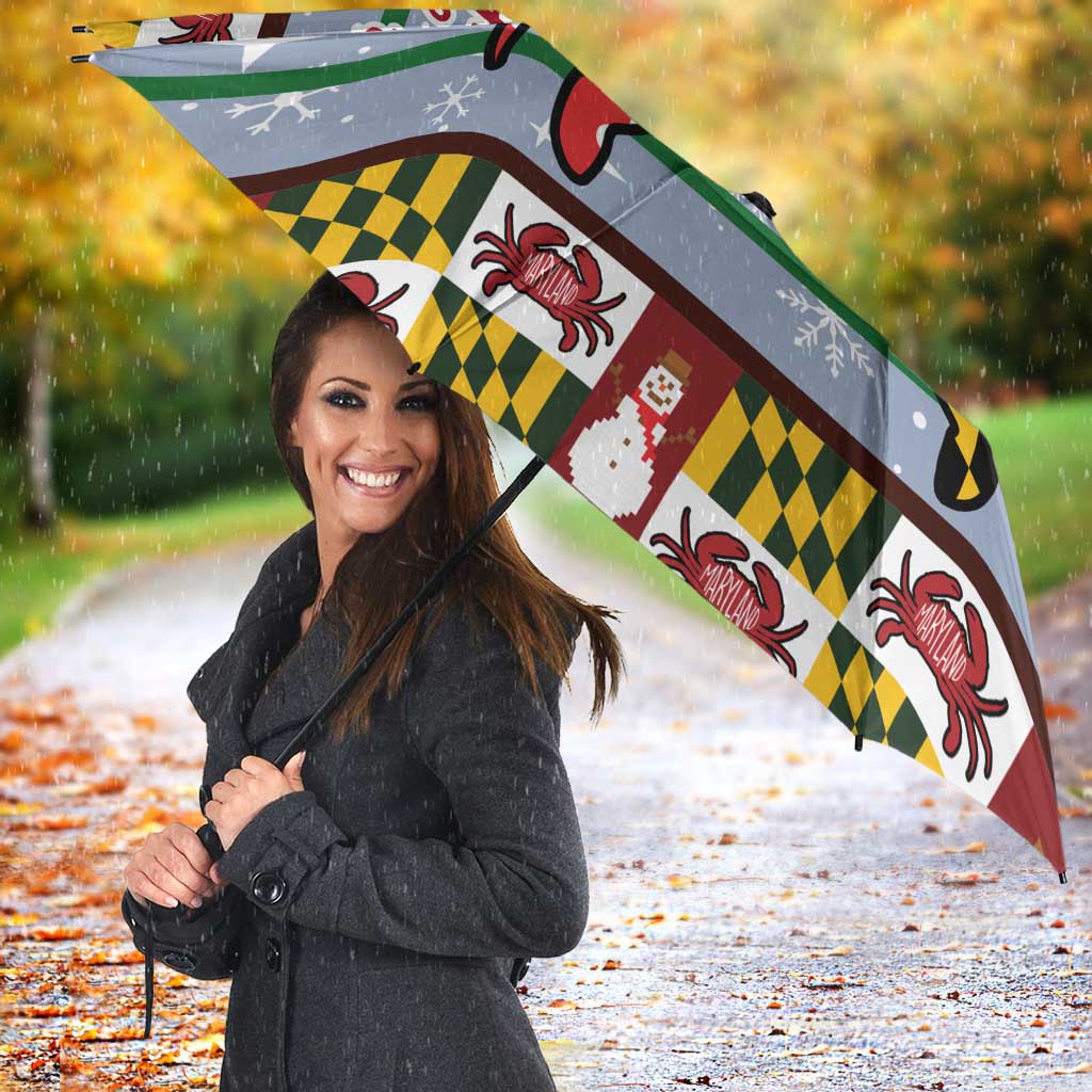 Maryland Symbols Christmas Umbrella Xmas Holiday Patterns - Wonder Print Shop