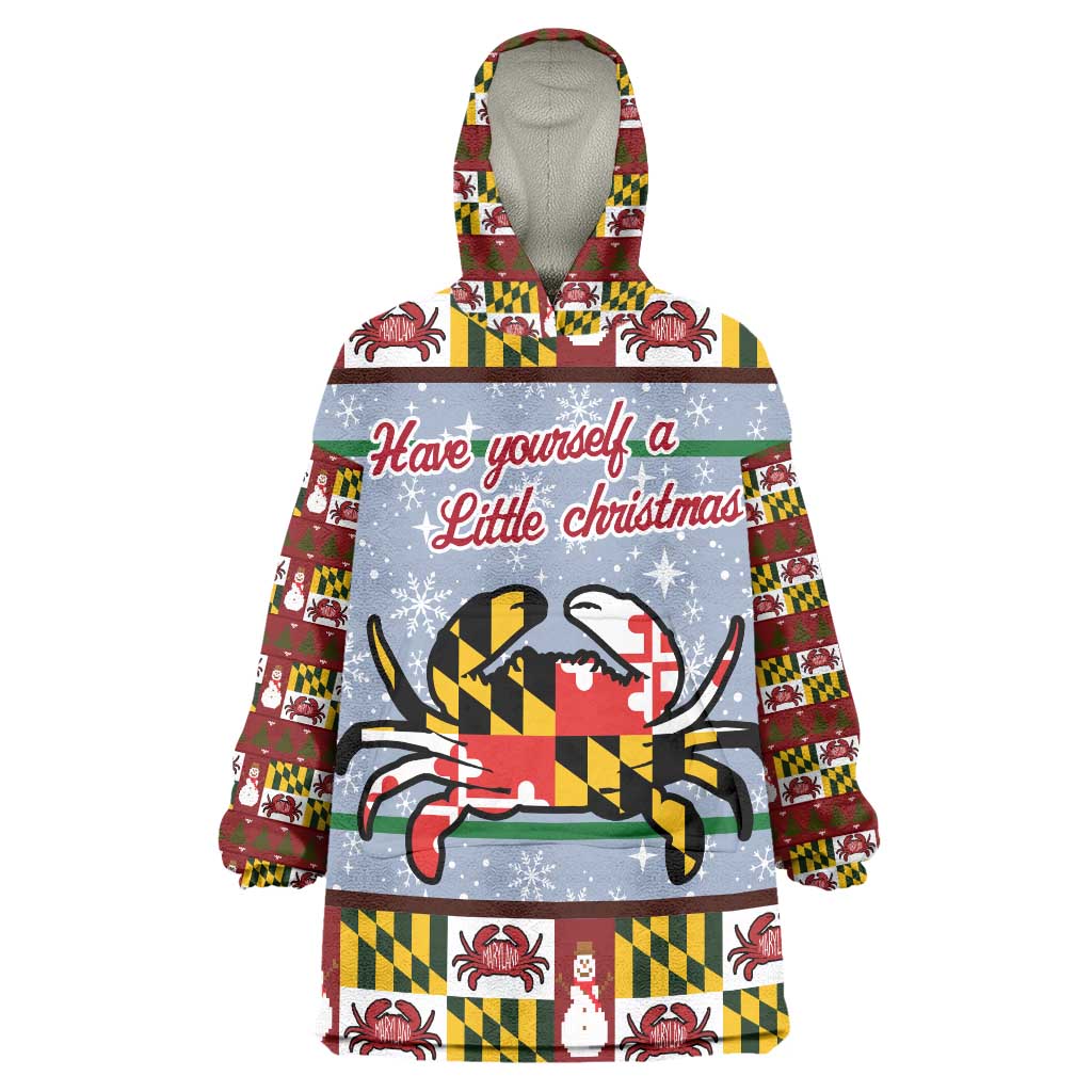Maryland Symbols Christmas Wearable Blanket Hoodie Xmas Holiday Patterns - Wonder Print Shop