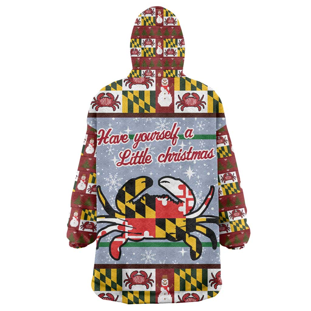 Maryland Symbols Christmas Wearable Blanket Hoodie Xmas Holiday Patterns - Wonder Print Shop