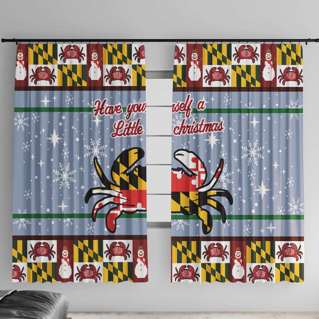 Maryland Symbols Christmas Window Curtain Xmas Holiday Patterns - Wonder Print Shop