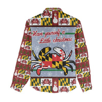 Maryland Symbols Christmas Women Casual Shirt Xmas Holiday Patterns - Wonder Print Shop