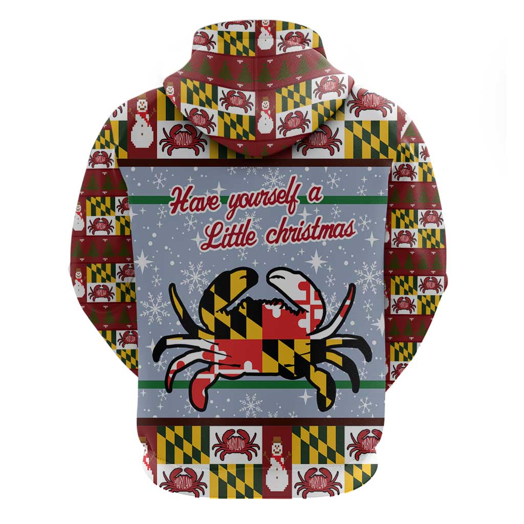 Maryland Symbols Christmas Zip Hoodie Xmas Holiday Patterns - Wonder Print Shop