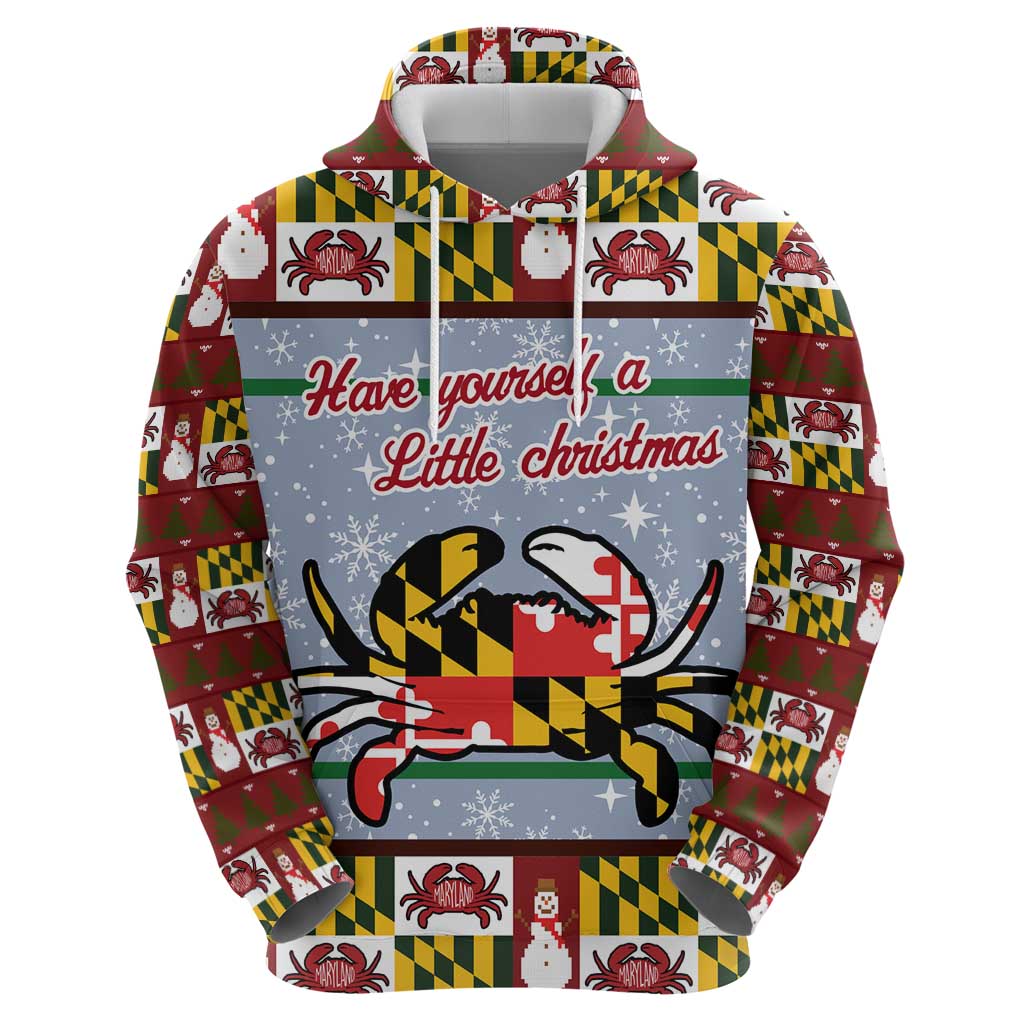 Maryland Symbols Christmas Zip Hoodie Xmas Holiday Patterns - Wonder Print Shop