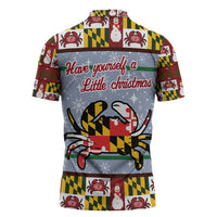 Maryland Symbols Christmas Zipper Polo Shirt Xmas Holiday Patterns - Wonder Print Shop