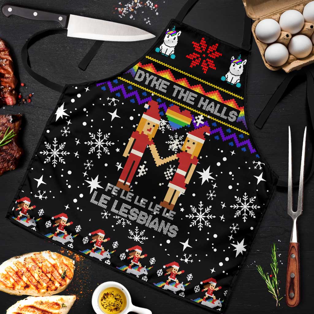 LGBT Lesbians Christmas Apron Xmas Holiday Patterns - Wonder Print Shop