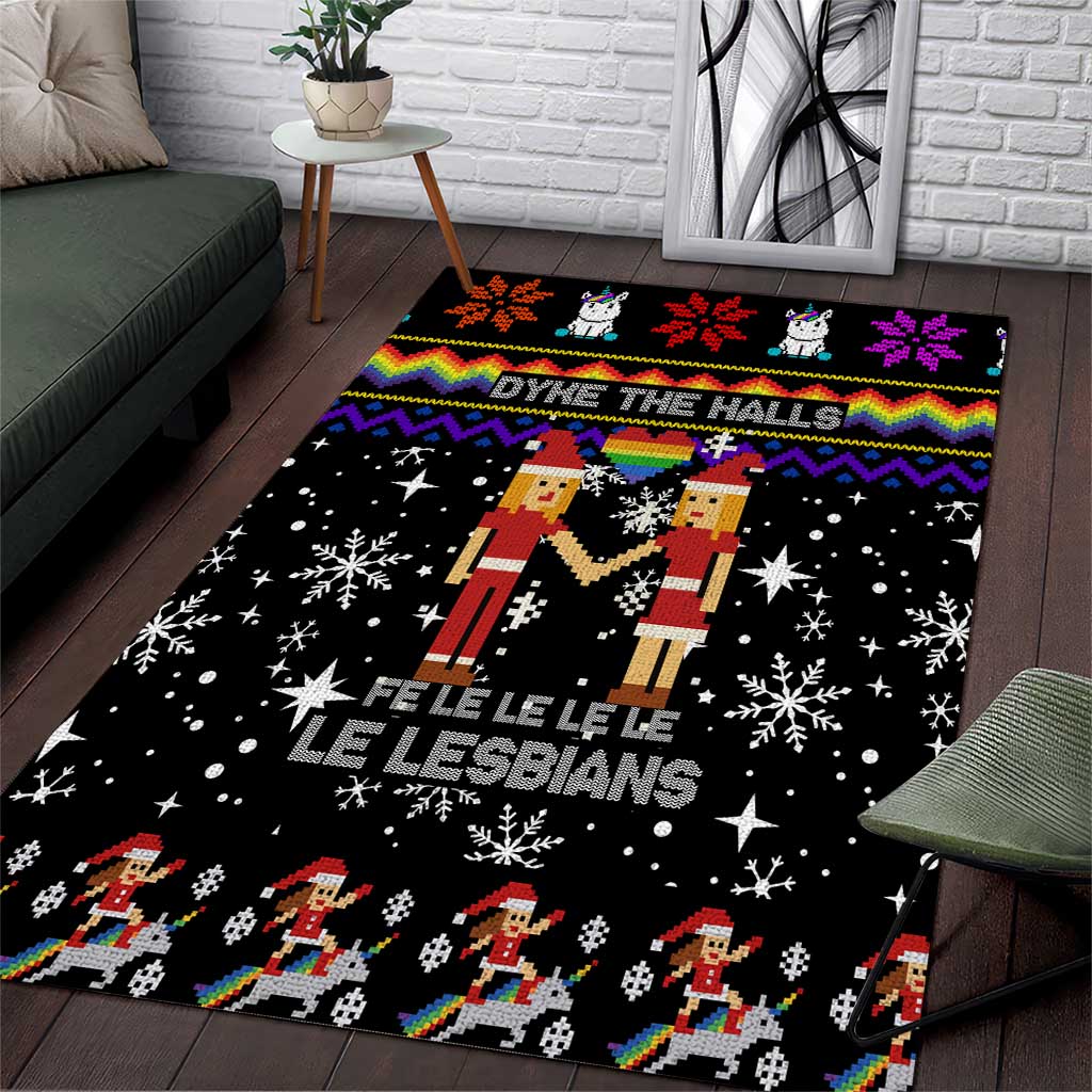 LGBT Lesbians Christmas Area Rug Xmas Holiday Patterns - Wonder Print Shop