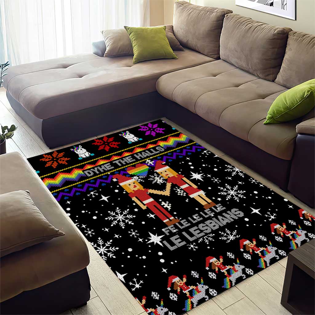 LGBT Lesbians Christmas Area Rug Xmas Holiday Patterns - Wonder Print Shop