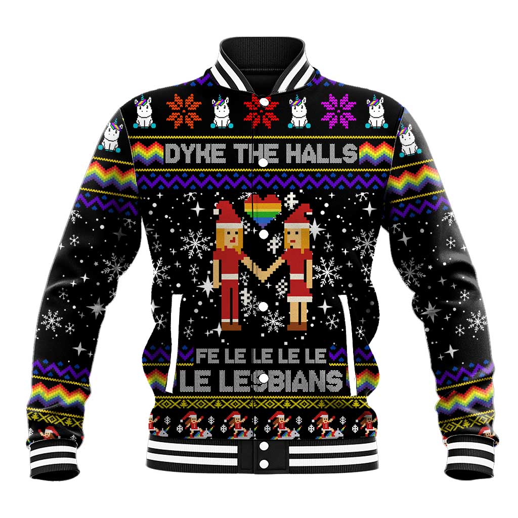 LGBT Lesbians Christmas Baseball Jacket Xmas Holiday Patterns - Wonder Print Shop