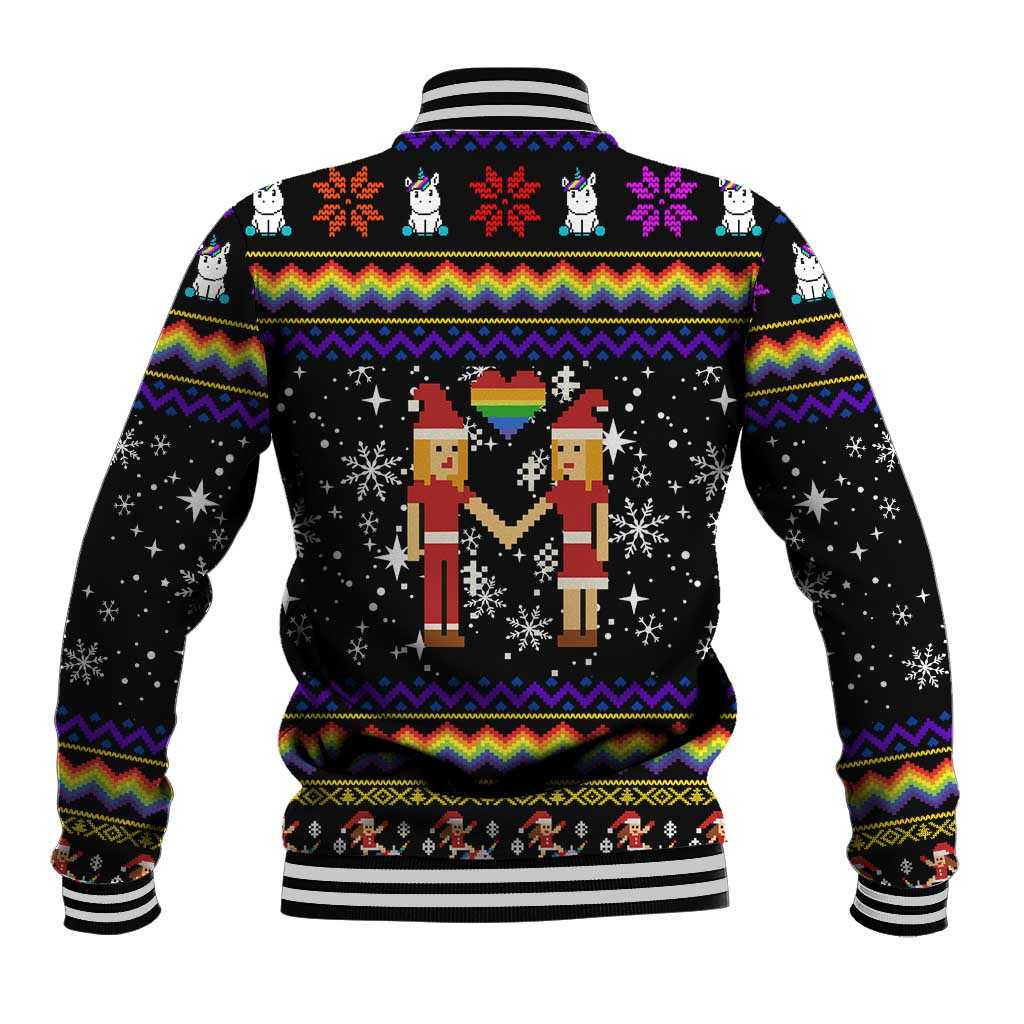 LGBT Lesbians Christmas Baseball Jacket Xmas Holiday Patterns - Wonder Print Shop