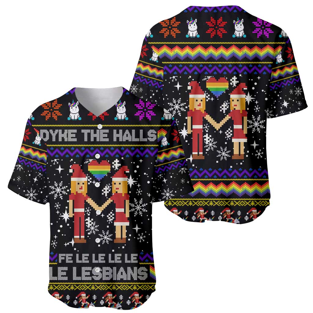 LGBT Lesbians Christmas Baseball Jersey Xmas Holiday Patterns - Wonder Print Shop
