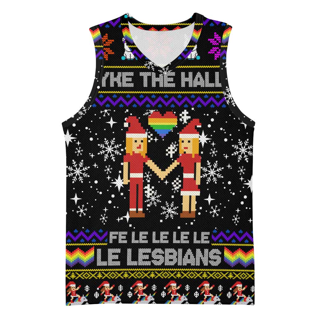 LGBT Lesbians Christmas Basketball Jersey Xmas Holiday Patterns - Wonder Print Shop