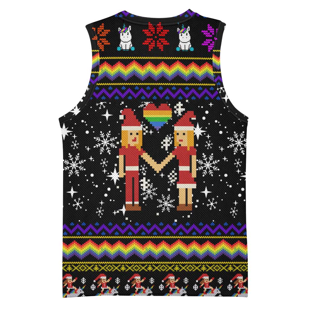 LGBT Lesbians Christmas Basketball Jersey Xmas Holiday Patterns - Wonder Print Shop