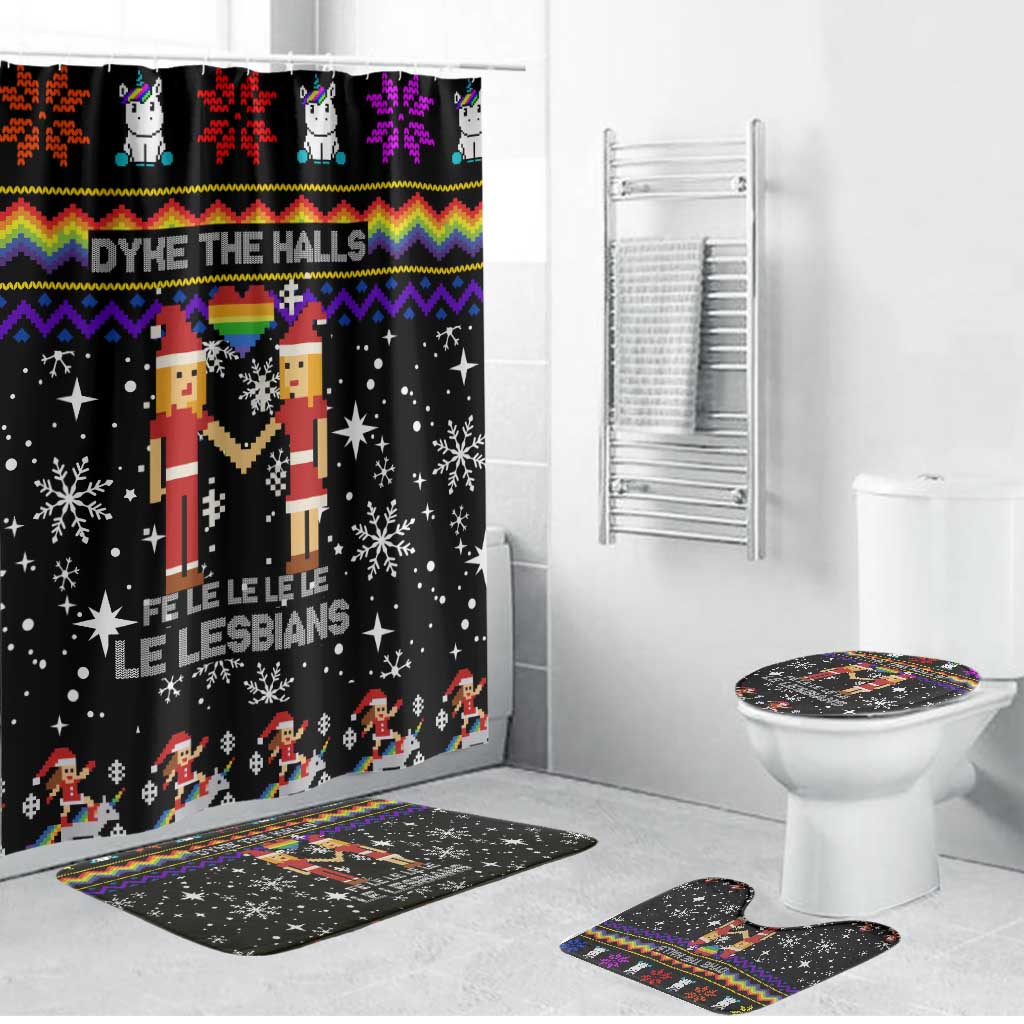 LGBT Lesbians Christmas Bathroom Set Xmas Holiday Patterns - Wonder Print Shop