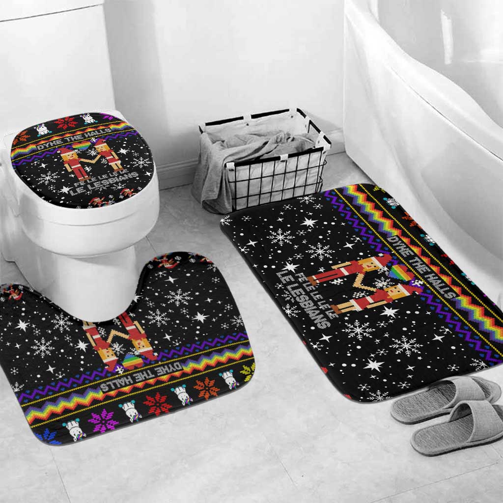 LGBT Lesbians Christmas Bathroom Set Xmas Holiday Patterns - Wonder Print Shop