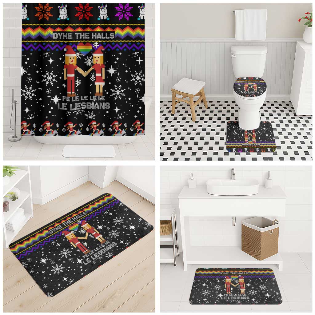 LGBT Lesbians Christmas Bathroom Set Xmas Holiday Patterns - Wonder Print Shop