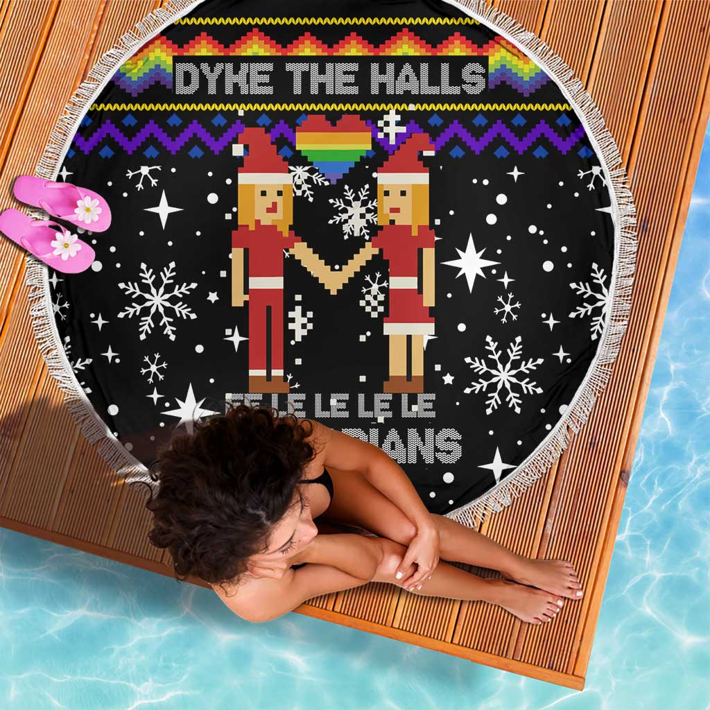 LGBT Lesbians Christmas Beach Blanket Xmas Holiday Patterns - Wonder Print Shop