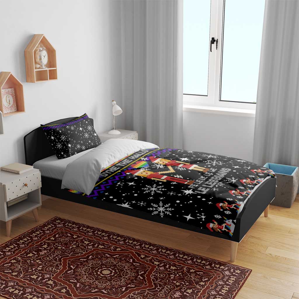 LGBT Lesbians Christmas Bedding Set Xmas Holiday Patterns - Wonder Print Shop