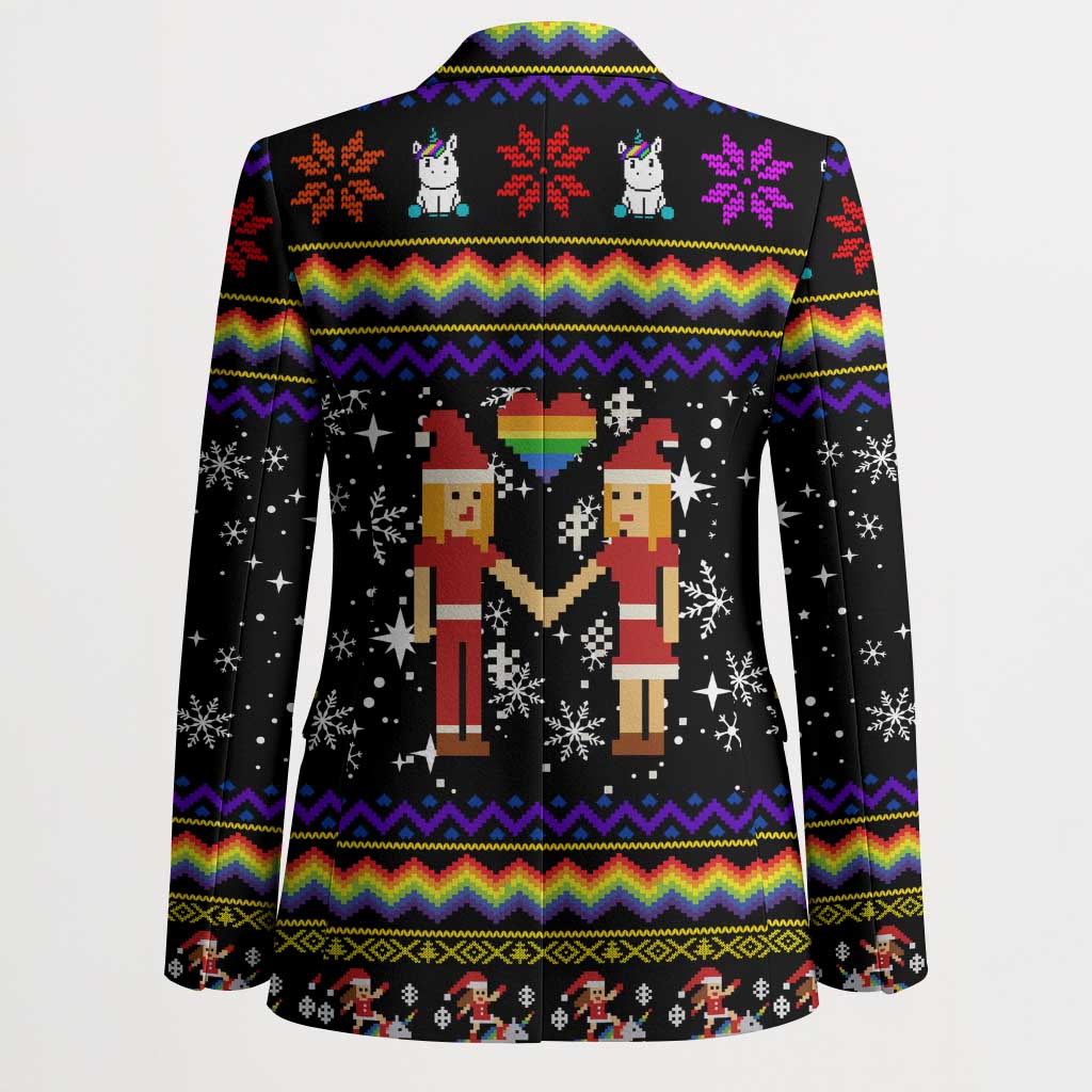LGBT Lesbians Christmas Blazer Xmas Holiday Patterns - Wonder Print Shop