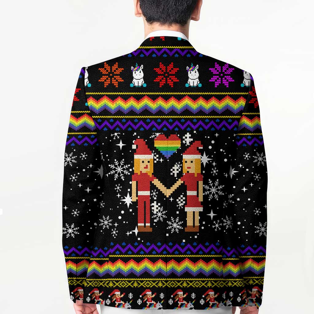 LGBT Lesbians Christmas Blazer Xmas Holiday Patterns - Wonder Print Shop