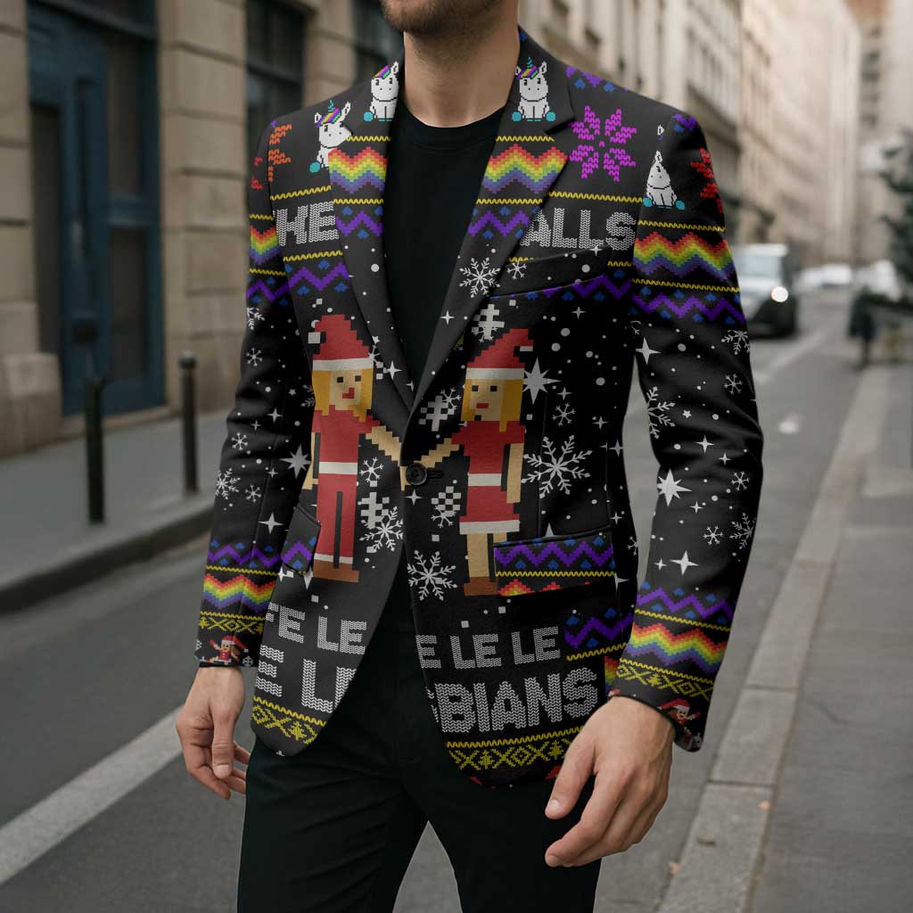 LGBT Lesbians Christmas Blazer Xmas Holiday Patterns - Wonder Print Shop
