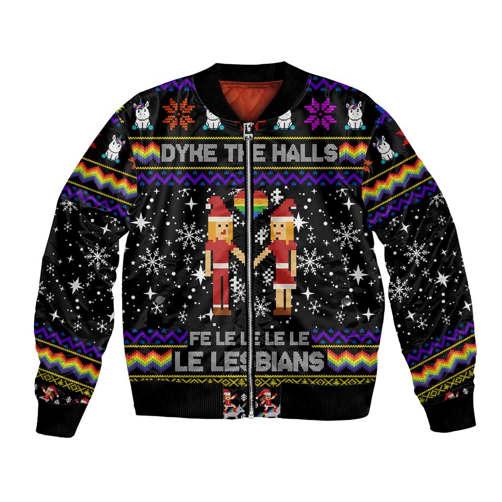 LGBT Lesbians Christmas Bomber Jacket Xmas Holiday Patterns - Wonder Print Shop